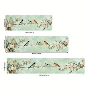 VIKAMA Họa Tiết Hoa Thảm Xuân/Hè Mới Thảm Phòng Khách Nhà Bếp Phòng Ăn Trang Trí Nhà Cửa Chống Trơn Trượt Polyester Chống Thấm Nước