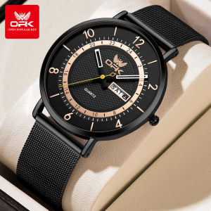OPK Jam Tangan Pria Dewasa 2024 Kasual Anti Air 100% Original Kalender Baja Tahan Karat Kuarsa Free Box Jam Tangan Cowok