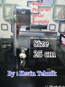 Handle Kunci pintu Rumah Medium 20 cm Ful set Black Hitam Handle Set Tanggung Black 20 cm