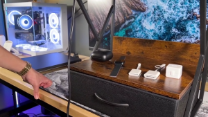 Printer Rack Stand With Drawer Wooden Kitchen Shelf Storage Microwave Oven Stand Desk Organizer Multifunctional Printer Stand for Desk for Home Office