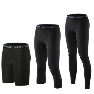 Ready Stock🇲🇾Pro Combat Short 3 Quarter Long Unisex Legging Tight Gym Running Fitness Adult Sport Pants Seluar Sukan