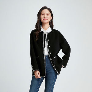Koradior | Elegant Wool Ladies Short Coat