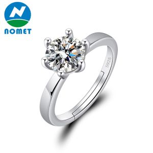 แหวน Moissanite ผู้หญิง 925 เปิดปรับได้ ซึ่งคุณสามารถทำให้เปิดปรับลับได้