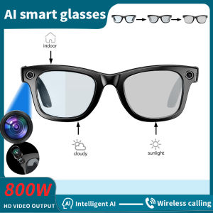LIGE 800W Pixel AI Smart Camera Glasses Bluetooth Call Micro Music Video Recorder Gradient Smart Sunglasses