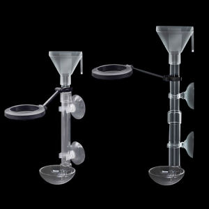 Acrylic Aquarium Fish Feeder Transparent Tube Telescopic Multifunctional Fish Tank Food Dispenser with Feeding Ring