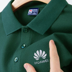 High-End Pure Cotton Polo Shirt Short Sleeve Printed Logo Office Work Uniform Group Cultural Shirt Embroidery Mens T-Shirt