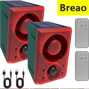 Breao Solar Motion Sensor Alarm Waterproof Outdoor Siren Alarm Solar Sirena Sounds 129db Wireless Motion Sensor Detector Strobe Alarm alarm rumah