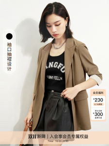 เสื้อสูทผู้หญิงแขนสั้นฤดูใบไม้ผลิ 2022 ทรงหลวม สไตล์ทำงานลำลอง ปกโปโล กระดุมเดียว คอปกสูท เสื้อผ้าทำงานสำหรับผู้หญิง