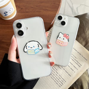 INS Style Minimalist Cartoon Hello Kitty & Cinnamoroll Babycinnamoroll for iPhone 16 Pro Max & Apple 15 Phone Case