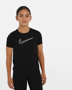 Nike One Big Kids (Girls) Dri-FIT Short-Sleeve Training Top - Black [DD7639-010]