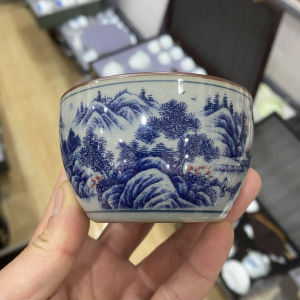 Jingdezhen Ancient Clay Ceramic Tea Cup Sleeping Foot Tea Bowl Chinese Style Handmade Porcelain Tea Set Single Tea Dish