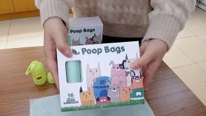 Eco friendly biodegradable and compostable plastic pet dog waste poop poo bags