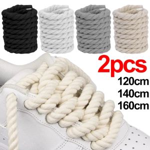 120/140/160CM Bold Cotton Linen Twist Weave Shoelaces solid Color Rope Shoes Laces Men Women Trendy Personality kpop Sport Casual Shoestring
