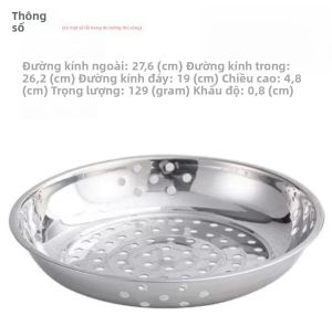 Khay Hấp Bằng Thép Không Gỉ Hình Tròn Dày Hơn Có Lỗ Thoát Nước Dùng Để Hấp Bánh Bao Lớn Dùng Tại Nhà Và Thương Mại