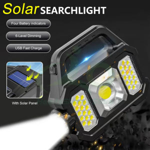 【BUY 1 FREE 1】Solar USB Rechargeable COB LED Camping Lantern Charging for Device Waterproof Emergency Flashlight LED Light