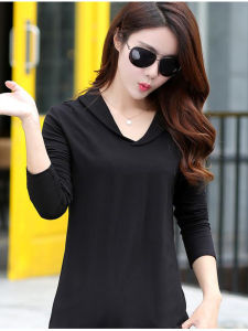 Plus Size Ladies Plus Size T-Shirt Western Style Autumn Women Clothing Long Sleeves Belly Covering Mid Length Long Length Loose Slimming Cotton 100.00kg Bottoming Shirt