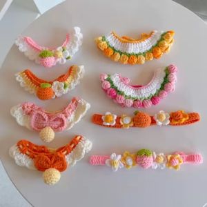 Cat Dog Scarf Bib Pet Knitted Collar Doll Cute Accessories