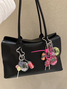 INS Niche Style Creative Game Machine Dopamine Color Candy Soda Handbag Pendant Car Keychain Couple Gift