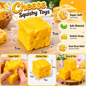 Cheese Squishy Toys Cheese Fidget Toy Slow Rebound Push Stress Relief Sensory Toys Squishy Cheese Stress Toy