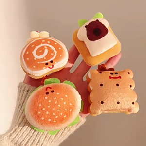 Gantungan Kunci Boneka Junk Food Burger Roti Cake Toast Friend Chicken Hotdog Sadwich