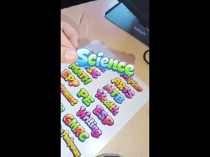 18 pcs CUTE SUBJECT STICKER  default ( FIX DESIGN ) back to school sticker. Colorful educational subject labels for classroom use.