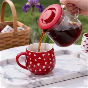 2 Chiếc Cốc Sứ Hình Trái Tim 370ml Thân Thiện Với Môi Trường Có Thể Tái Sử Dụng Dùng Để Uống Cà Phê/sữa/nước Trái Cây Dùng Trong Nhà Món Quà Lý Tưởng Cho Ngày Valentine