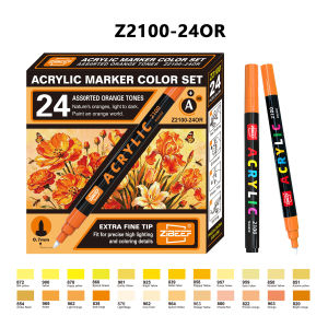 GN | 24 Colors Acrylic Paint Marker Pens 0.7mm Extra Fine Tip High Gloss Art Markers for Rock Wood Glass Ceramic DIY Crafts