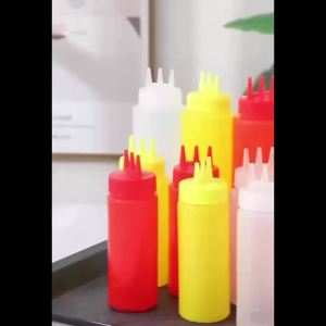 Restaurantware Squeeze BottlesSquirt Bottles Precision Tip Wide Mouth Clear Plastic Sauce Bottles For Condiments Dressing