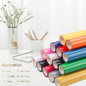 30x60cm High Polymeric Wholesale Vinyl Supplier  Self Adhesive Colour Die Cutting Vinyl Rolls permanent stickers
