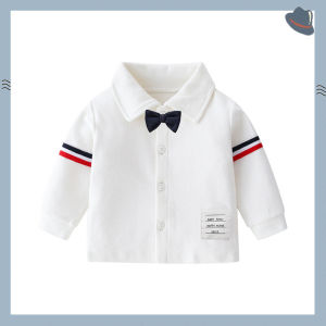 เสื้อเชิ้ตผู้ชายแขนยาวผ้าฝ้ายบริสุทธิ์ระบายอากาศได้ดีสำหรับเด็ก 1 ปี ฤดูใบไม้ร่วง/ฤดูหนาว เสื้อผ้าเด็กชาย ชุดเดรสยาว ชุดเดรส