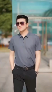New couple polo Drifit shirt short-sleeved mens solid color stand collar half-sleeved shirt