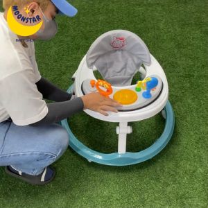 Moonstar รถหัดเดิน ดีไซน์สวยทรงกลม พับได้ มีเพลงมีไฟ #6688