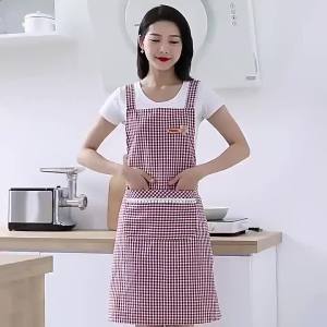 Fashion Home Apron Kitchen Oil-proof Housekeeping Vest Comfortable Breathable Cotton Overalls Breathable Household Sleeveless