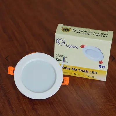 ĐÈN ÂM TRẦN CẢM BIẾN HỒNG NGOẠI ACA 9W PHI 90 TAI ĐỎ