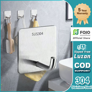 FOJO Adhesive Hooks Heavy Duty Sticky Hooks Wall Hangers Waterproof Stainless Steel Hanger Towel Holder on Hooks