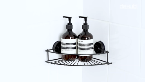 Dehub ชั้นวางของ ตะแกรงวางของเข้ามูม 22 ซม. ห้องน้ำ ห้องครัว ตัวล็อกสูญญากาศ ไม่ต้องเจาะผนัง Corner Rack 220 - S60 (แสงเหลืองใหญ่) ชุด 1