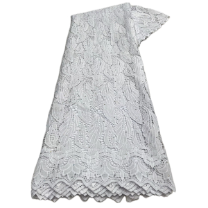 White African Milk Silk Lace Fabric French Sequined Lace Fabric Embroidery Mesh Tulle Lace For Nigeria Party Dress 5Yards