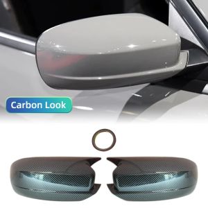 Pair Wing Side View Mirror Caps Rearview Mirror Cover Case Housing OX Horn Style For Dodge Charger 2011-2022