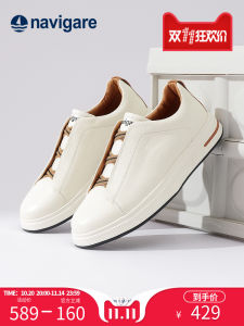 Navigare Mens Casual Shoes Leather Boat Shoes Spring Autumn Season round Toe Thick Bottom EVA Outsole Simple Style