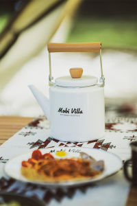 MOBI GARDEN Camping Enamel Kettle Portable Indoor Outdoor Gas Induction Cooker