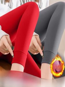 กางเกงขายาวทรงสลิมฟิตหนาป้องกันความหนาวในฤดูใบไม้ร่วงและฤดูหนาว ผ้ากำมะหยี่ผสมโพลีเอสเตอร์ ความยาวปกติ ทรงสลิมฟิต ทรงสลิมฟิต