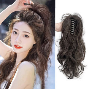 HUIYUAN คลิปหนีบผมหางม้าสังเคราะห์สำหรับผู้หญิงผมปลอมหางม้าแบบสั้นธรรมชาติ