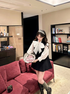 เสื้อคลุมขนสัตว์สีดำ ทรงยาวปานกลาง สำหรับผู้หญิง ทรงหวาน หรูหรา ทรงสเวตเตอร์ ด้านหลังเป็นผ้าขนสัตว์ ไม่มีแขน แจ็คเก็ต