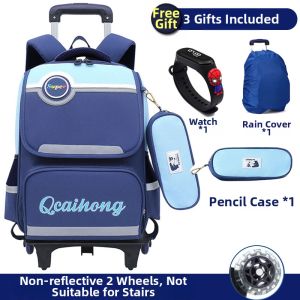 Waterproof Large Capacity Six-Wheeled Roll & Carry School Backpack
