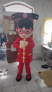 Kostum maskot badut meymey merah cantik setelan dewasa lucu costume karnaval