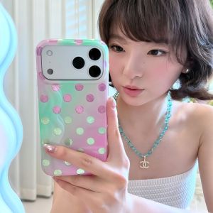 KEXINGYUAN | Wavy Dots Impact Protection Anti-Yellowing Creative Girl-Style Phone Case