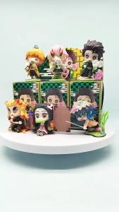 Bandai | Hot sale Anime Demon Slayer Blind Box Tanjiro Kamado Nezuko Cartoon Figure PVC Model Ornament Child Christmas Halloween Gift