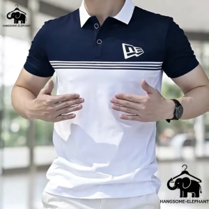 Mizuno Simple Plaid White Polo Shirt for Men Sublimation Breathable Short Sleeves Business Casual Youth Office Uniform Polo for Men Formal