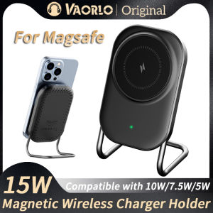 VAORLO For Magsafe 15W Wireless Charger With Phones Holder Function Qi Fast Charging Compatible with 10W/7.5W/5W For iPhone 12 13 14 15 Pro Max Series /Android-Qi Phones