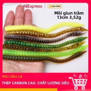 MrLurion 13Cm 3.5G Biển Bass Giun Đất Thả Bắn Dụ Shad Dính Con Sâu Mồi Mềm Mồi Câu Cá Quay Con Sâu Dụ Mồi Bộ 8